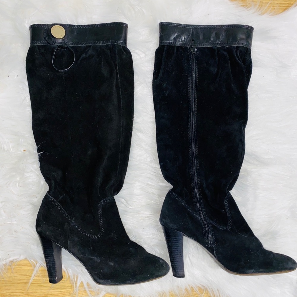 Michael Kors Black Velour Boots Size 7.5